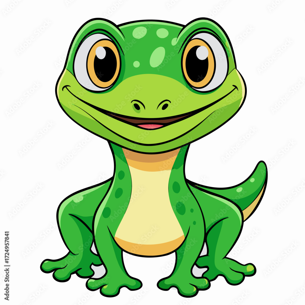 Fototapeta premium Hand drawn cartoon iguana illustration 