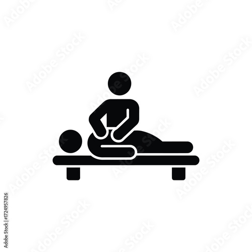 Icon of a person receiving a massage on a table