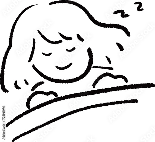 すやすや寝る人のイラスト