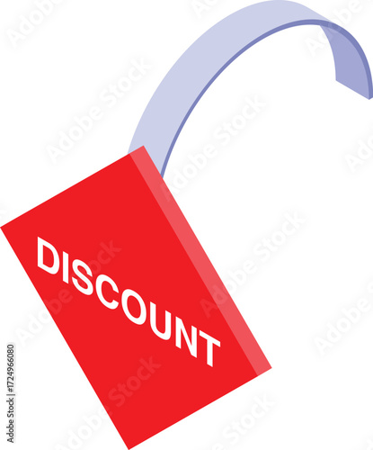 Red discount wobbler promoting price reduction, great for retail marketing campaigns