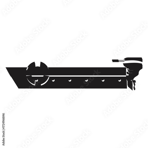 Icon Fishing boat black