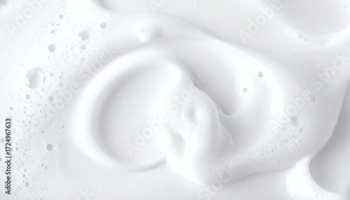 Abstract background of white soapy foam texture with shampoo bubbles, clean frothy surface, bath hygiene design, fresh soap suds, bathroom bubble pattern, washing foam backdrop