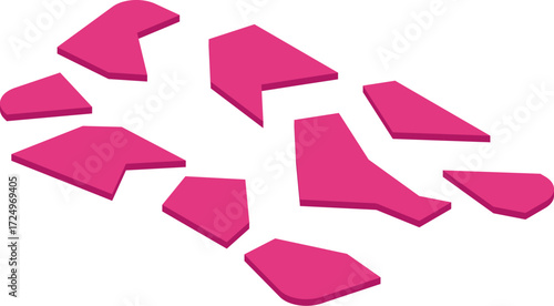 Pink geometric shapes are forming a dynamic and visually appealing design with a modern and abstract feel