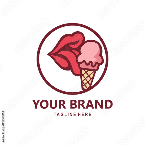 illustration of a mouth licking ice cream