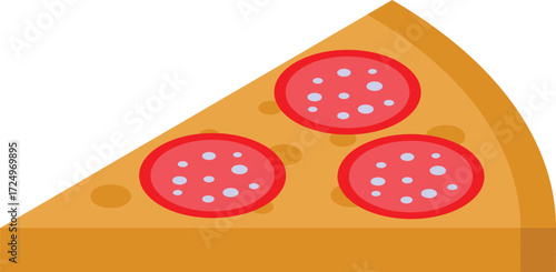 Savory pizza slice with pepperoni, representing italian cuisine and fast food enjoyment