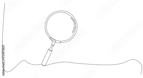 Magnifiying glass lups icon line art for searching analize