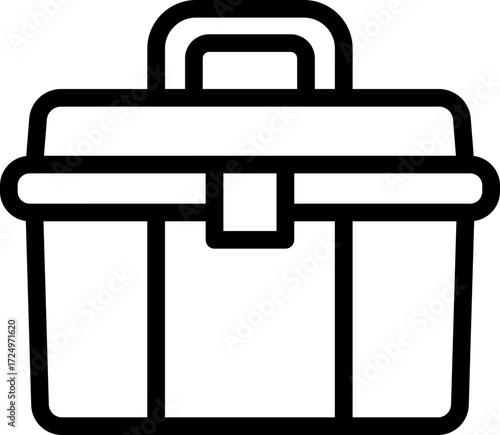 Black tool box icon - outline