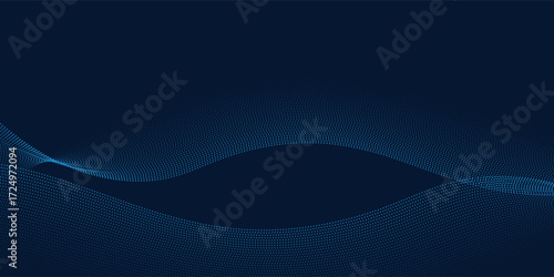 Abstract blue background of points. Cyber particles modern