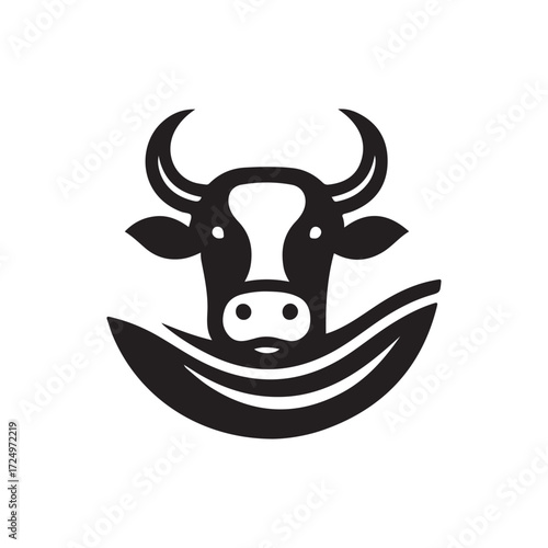 creative cow icon vector art