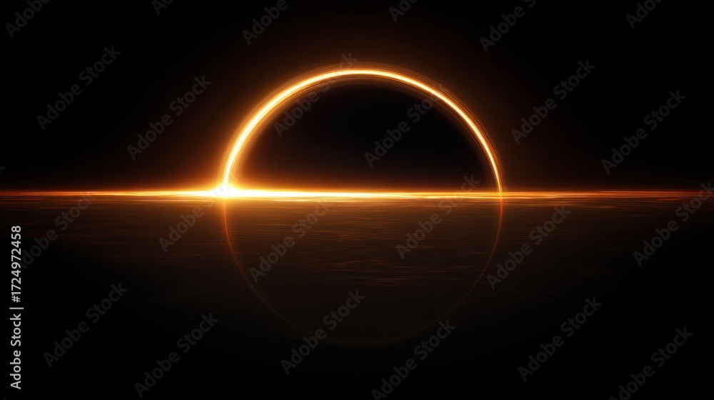 Obraz premium Stunning Solar Eclipse Over Ocean Horizon Captured in Fiery Glow with Intricate Details and Ethereal Ambience, Perfect for Nature and Science Themes