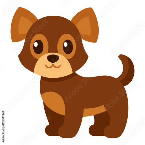 Puppy Dog Animal Flat Vector Icon