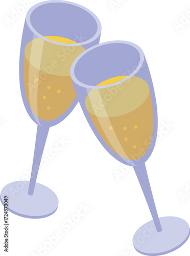 Champagne flutes clinking together in a celebratory toast, symbolizing a special occasion