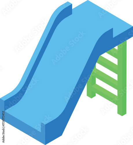 Blue playground slide provides joyful entertainment for kids, adding excitement to playtime in parks and amusement areas