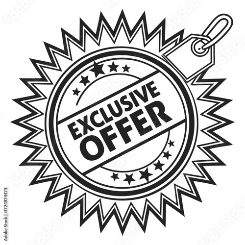 Exclusive Offer Seal Limited Time Discount Special Deal on White Background