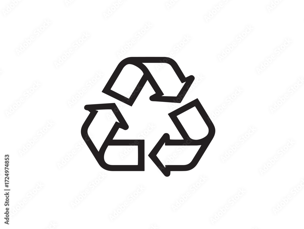 Fototapeta premium Elegant Recycle Symbol Minimal Line Art Vector Illustration
