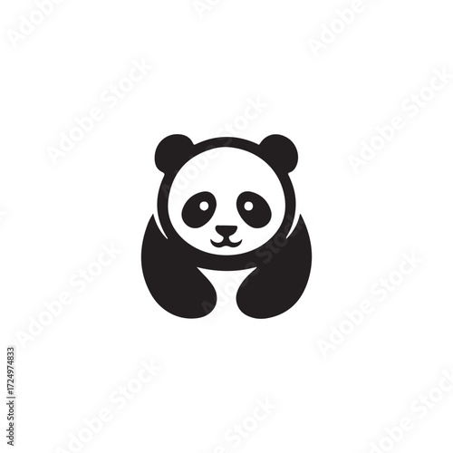 creative panda icon vector art