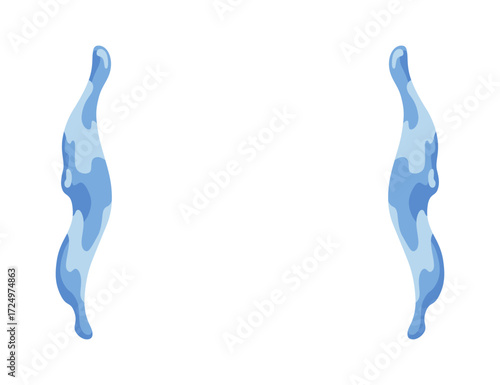 Cartoon tear drops icon. Sorrow cry streams, tear blob. Crying fluid, falling blue water drops. Isolated vector for sorrowful character weeping expression. Wet grief droplets