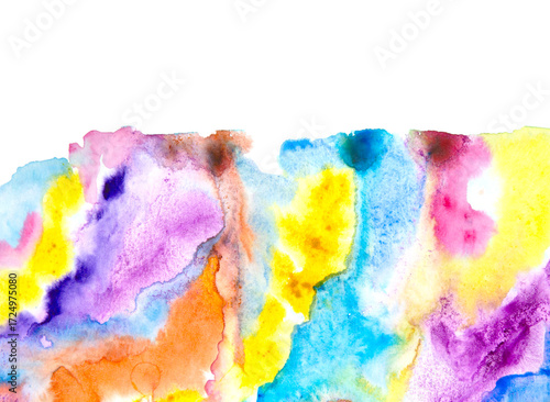 Real Watercolor Art Hand Drawn Brush Colorful Abstract Background