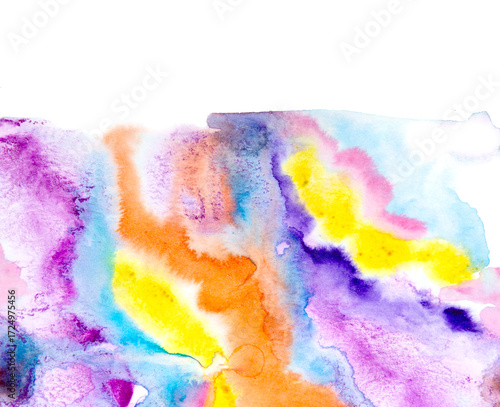 Real Watercolor Art Hand Drawn Brush Colorful Abstract Background