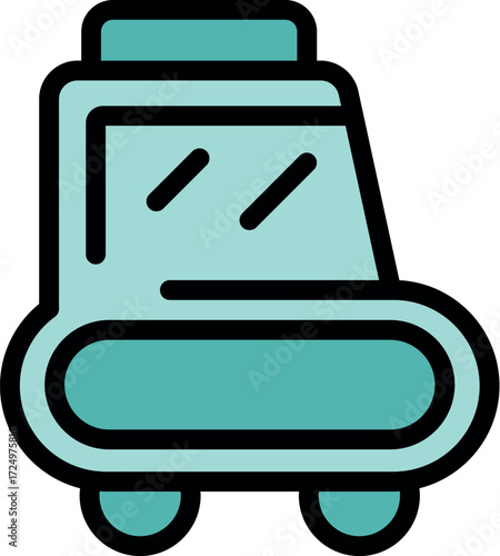 Small futuristic self driving vehicle moving along, innovative transportation technology