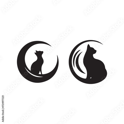 Vector cat design Icon logo 