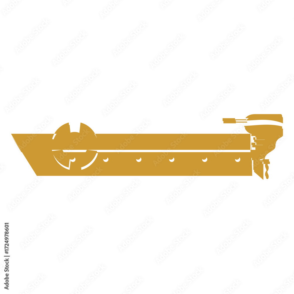 Fototapeta premium Icon Fishing boat gold