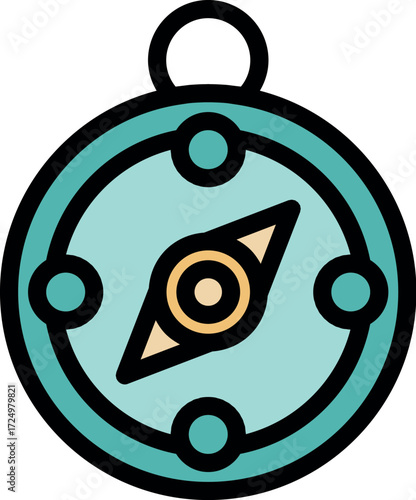 Handheld navigational compass pointing north, assisting in accurate direction finding during outdoor adventures