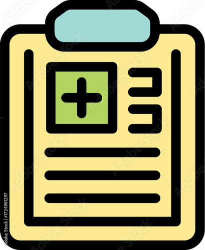 Medical clipboard showcasing patient data and healthcare information, emphasizing medical records and documentation