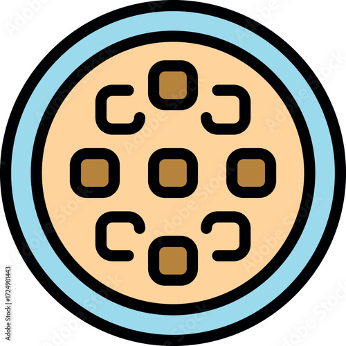 Petri dish containing agar and bacteria, used for microbiological research and analysis in laboratory setting