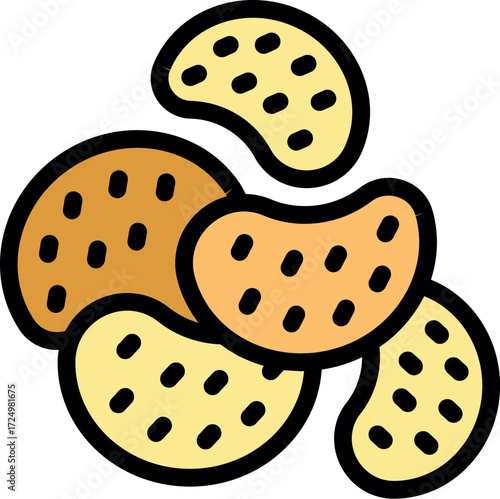 Crunchy potato chips falling onto a pile, perfect for snacking or parties