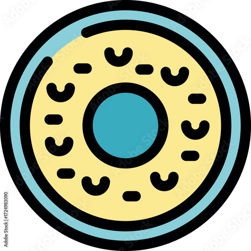Colorful illustration of a eukaryotic cell, highlighting its internal structure with organelles and a prominent nucleus