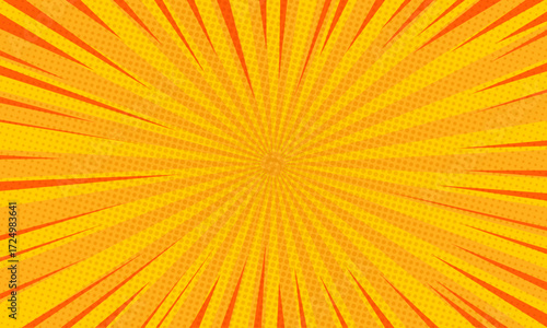 Pop art background for poster or book in light orange color. flat comics style design with halftone dots.