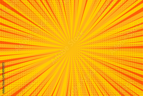 Pop art background for poster or book in light orange color. flat comics style design with halftone dots.