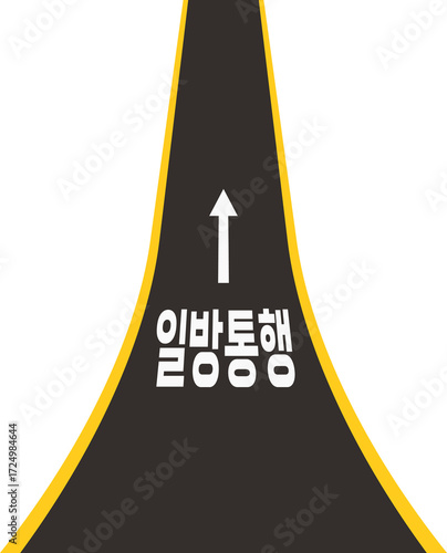 Bild auf Leinwand 길-도로-일방통행