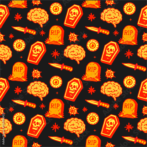 halloween seamless pattern