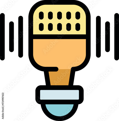 Studio microphone capturing audio, ideal for podcasting, broadcasting, or music recording