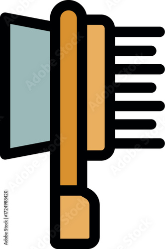 Cleaning brush with dustpan representing cleaning tools concept is perfect for projects related to household chores