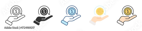 Return On Investment Icon Set Multiple Style Collection