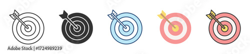 Target Icon Set Multiple Style Collection