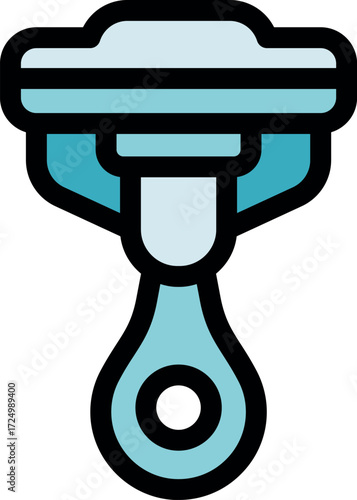 Simple outline filled icon of a car jack lifting a vehicle for tire repair