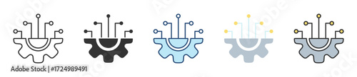 Technology Icon Set Multiple Style Collection