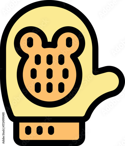 Soft baby washcloth glove featuring a cute animal face design, perfect for gentle and effective cleaning during bath time