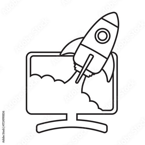 Startup Launch Line Icon