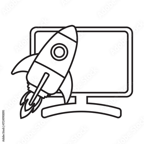 Startup Launch Line Icon
