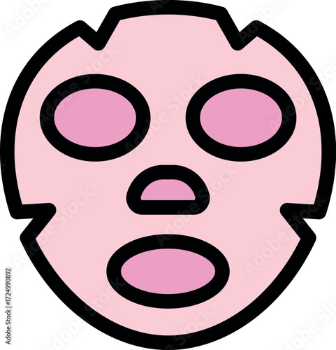 Pink cosmetic face mask enhancing beauty through moisturizing and revitalizing treatment