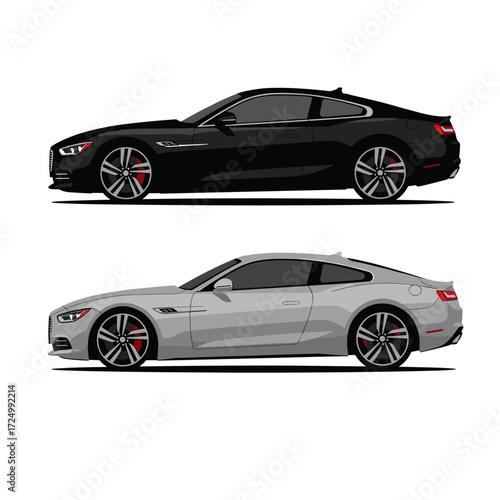 Sport Coupe Car Illustration Side View