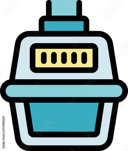 Vintage parking meter icon with bold outlines and pastel colors