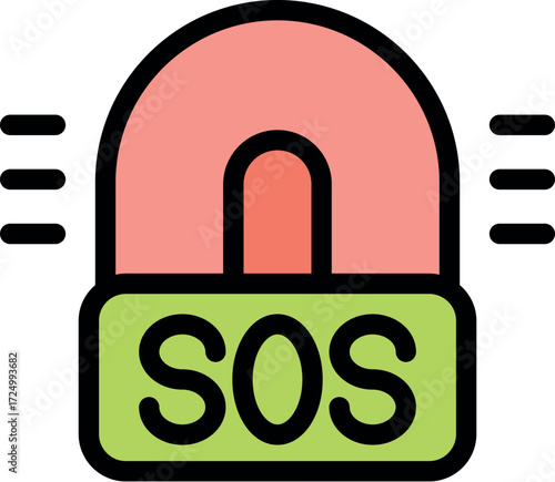 Flashing sos signal indicating distress and need for immediate assistance
