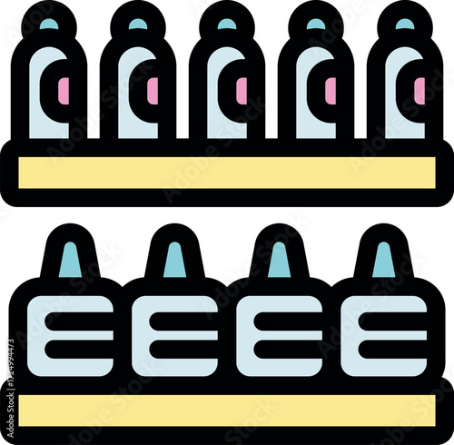 Products arranged on supermarket shelves, ready for purchase, offering a variety of choices for consumers