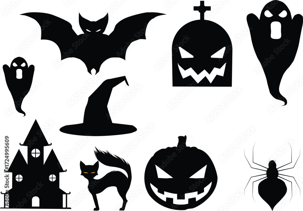 Fototapeta premium halloween icons set